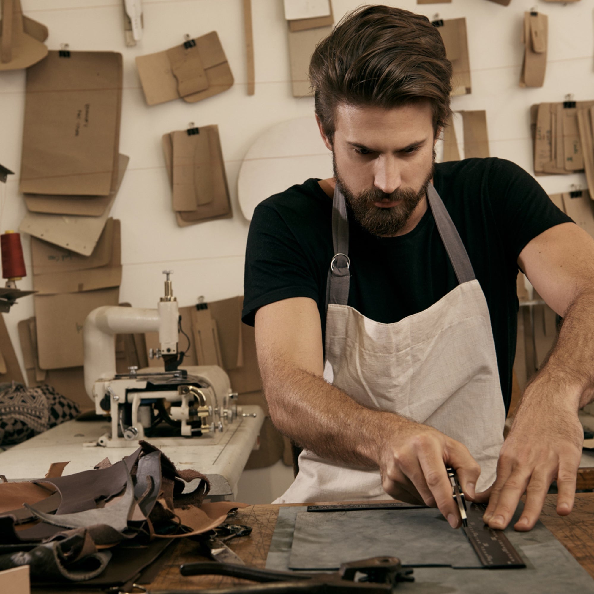 Leather worker by toe beans 2