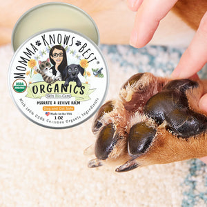 Organic dog paw balms by Momma Knows Best