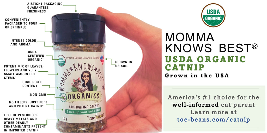 catnip_USDA_Organic_America's #1_catnip_choice_by Momma Knows Best